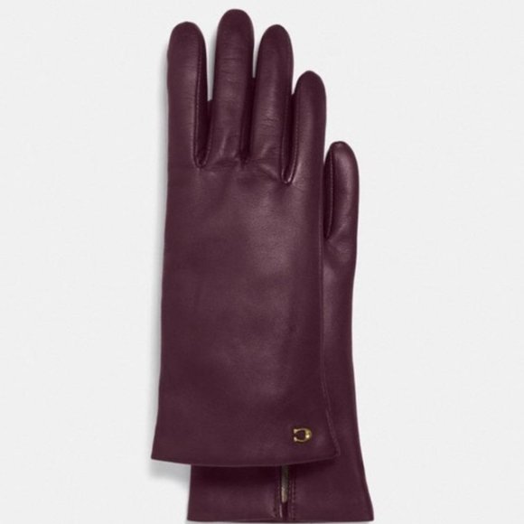 NWT Coach Tech Napa Gloves (burgundy) - Picture 1 of 2